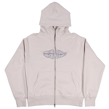 Double Logo Zip Hoodie - Bone