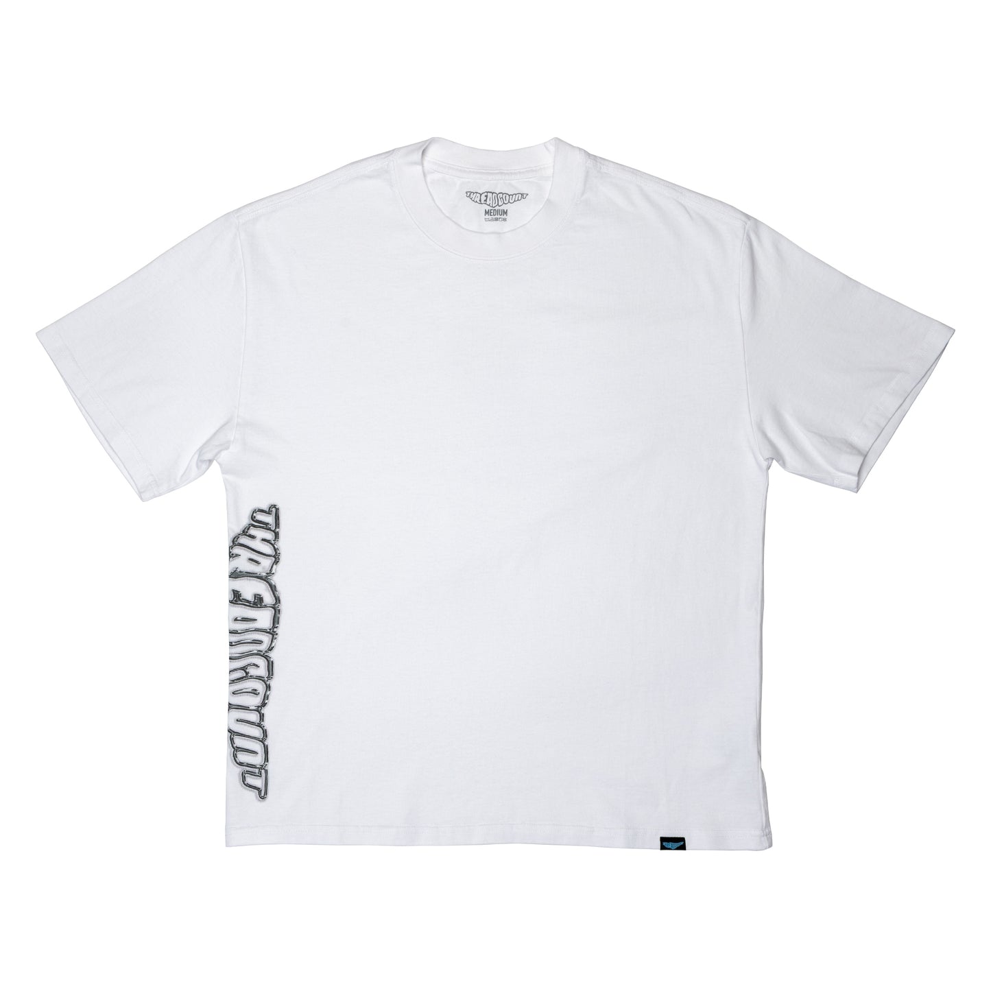 Metal Logo Side Print Tee - Faded White