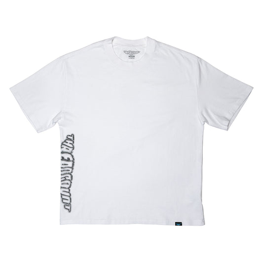Metal Logo Side Print Tee - Faded White